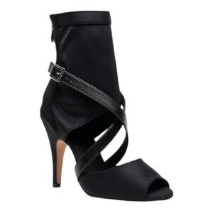 NWT BURJU Sabeena Open Toe Stretch Lycra Crossing Strap Ankle Boots | Size 11